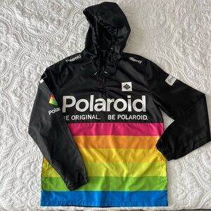 Polaroid Rainbow Striped Windbreaker
